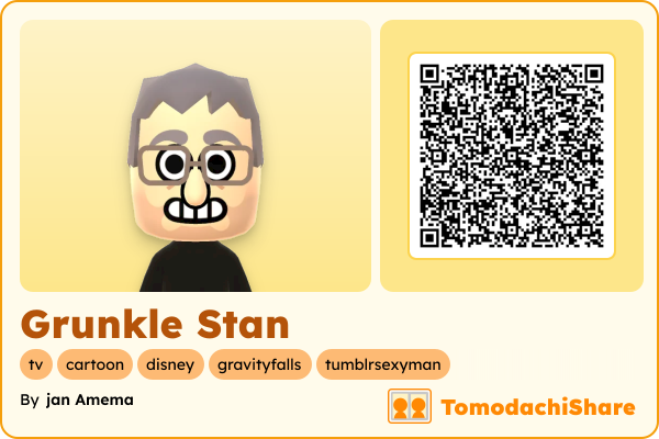 Grunkle Stan, a male Mii  with tags: tv, cartoon, disney, gravityfalls, tumblrsexyman