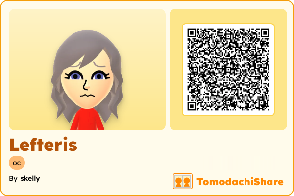 Lefteris, a female Mii  with tags: oc
