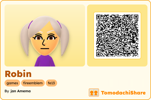 Robin, a female Mii  with tags: games, fireemblem, fe13