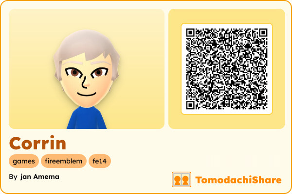 Corrin, a male Mii  with tags: games, fireemblem, fe14