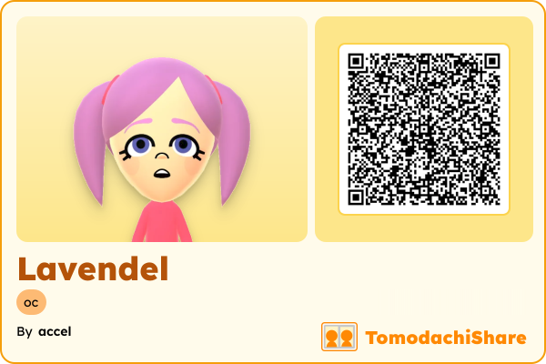 Lavendel, a male Mii  with tags: oc