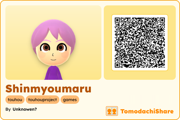 Shinmyoumaru, a female Mii  with tags: touhou, touhouproject, games