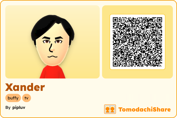Xander, a male Mii  with tags: buffy, tv