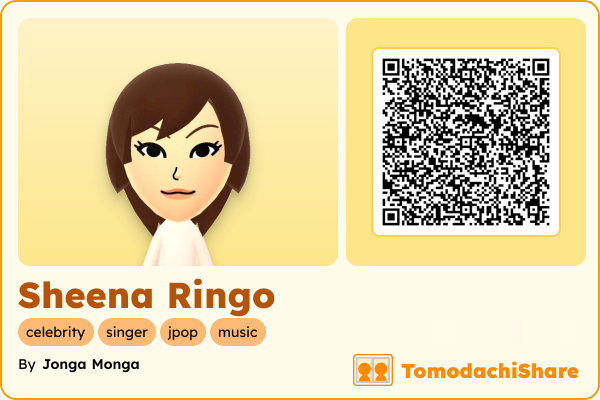 Sheena Ringo, a female Mii  with tags: celebrity, singer, jpop, music