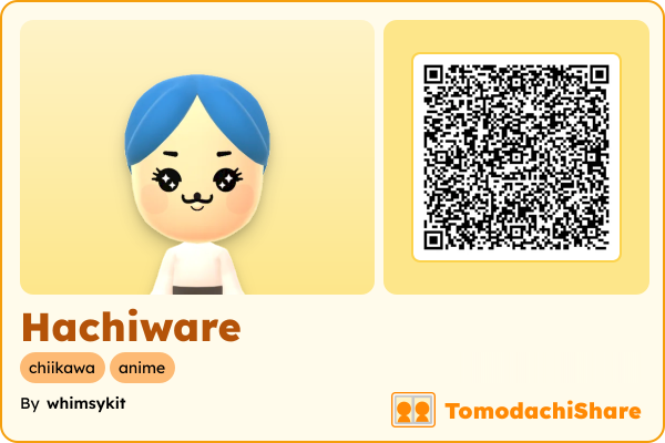 Hachiware, a male Mii  with tags: chiikawa, anime