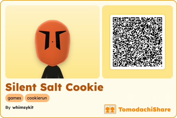 Silent Salt Cookie, a male Mii  with tags: games, cookierun