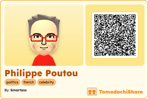Philippe Poutou, a male Mii  with tags: politics, french, celebrity