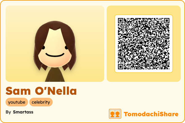 Sam O'Nella, a male Mii  with tags: youtube, celebrity