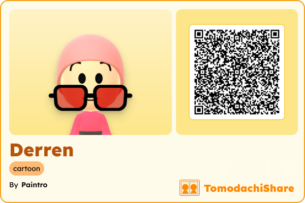 Derren, a male Mii  with tags: cartoon