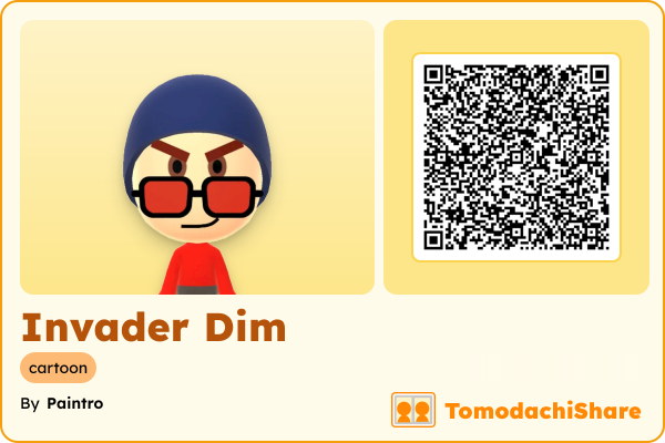 Invader Dim, a male Mii  with tags: cartoon