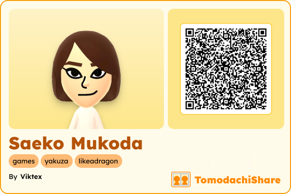 Saeko Mukoda, a female Mii  with tags: games, yakuza, likeadragon