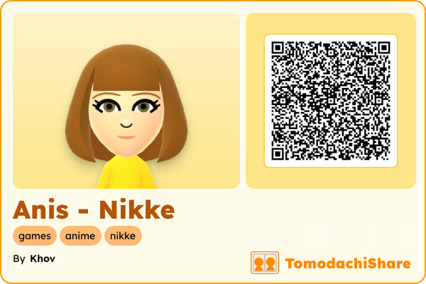 Anis - Nikke, a female Mii  with tags: games, anime, nikke