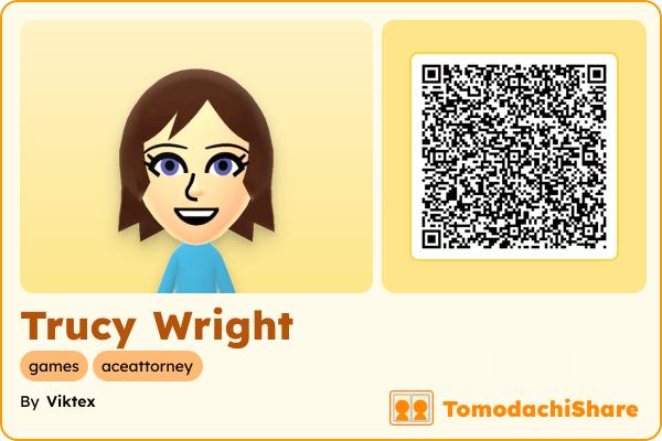 Trucy Wright, a female Mii  with tags: games, aceattorney