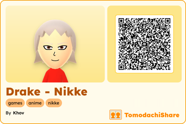 Drake - Nikke, a female Mii  with tags: games, anime, nikke