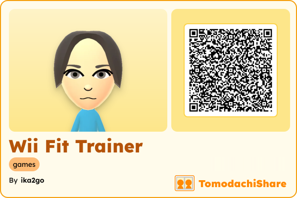 Wii Fit Trainer, a female Mii  with tags: games