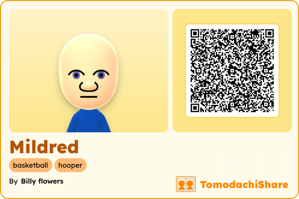 Mildred, a male Mii  with tags: basketball, hooper