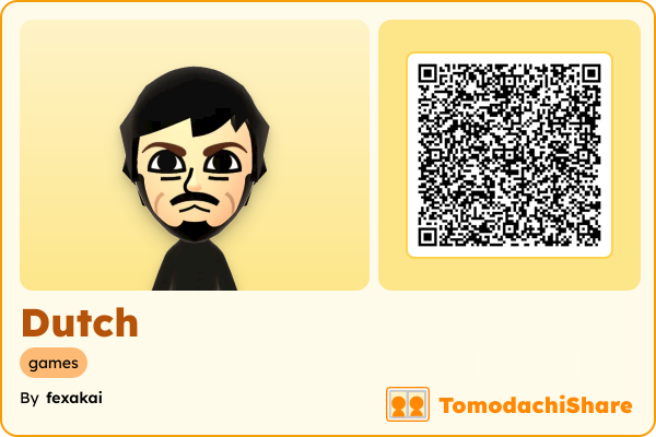 Dutch, a male Mii  with tags: games