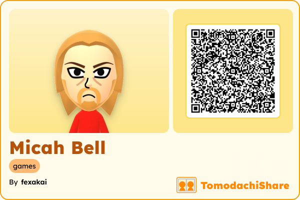 Micah Bell, a male Mii  with tags: games