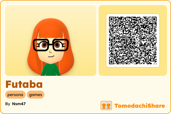 Futaba, a female Mii  with tags: persona, games