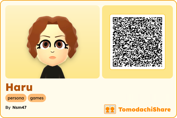 Haru, a female Mii  with tags: persona, games