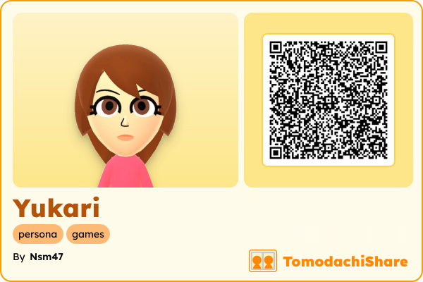 Yukari, a female Mii  with tags: persona, games