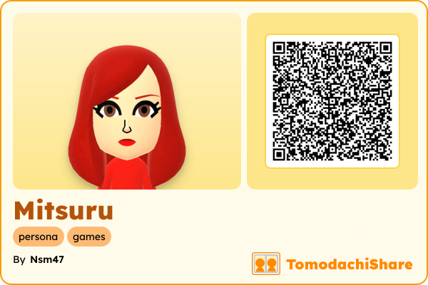 Mitsuru, a female Mii  with tags: persona, games