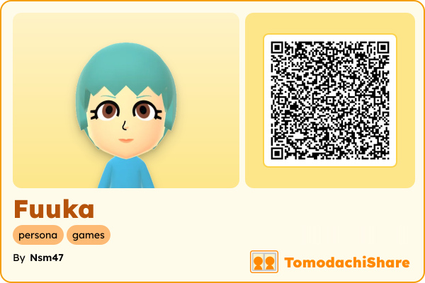 Fuuka, a female Mii  with tags: persona, games