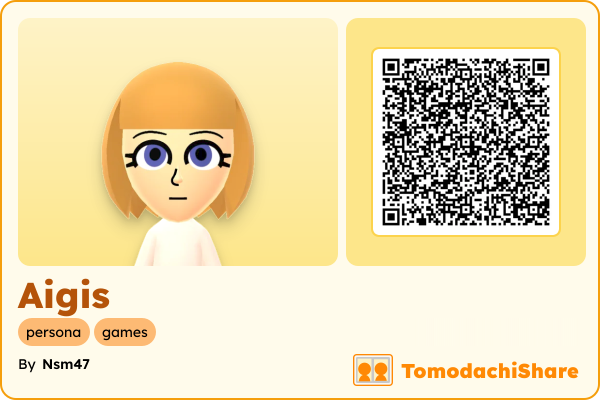 Aigis, a female Mii  with tags: persona, games