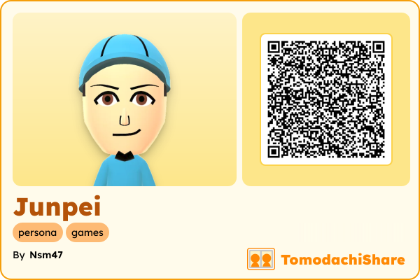 Junpei, a male Mii  with tags: persona, games