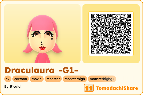 Draculaura -G1-, a female Mii  with tags: tv, cartoon, movie, monster, monsterhigh, monsterhighg1