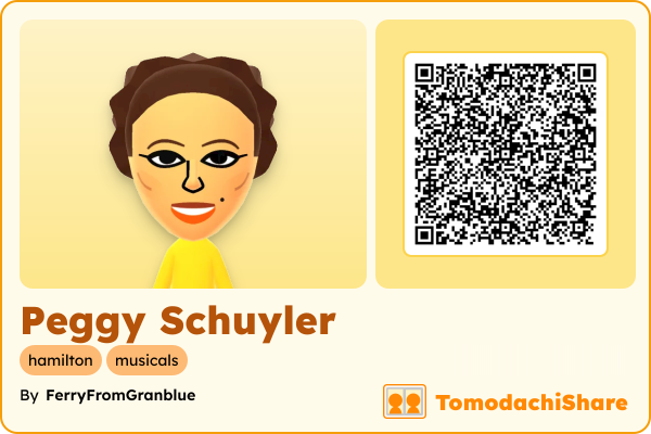 Peggy Schuyler, a female Mii  with tags: hamilton, musicals