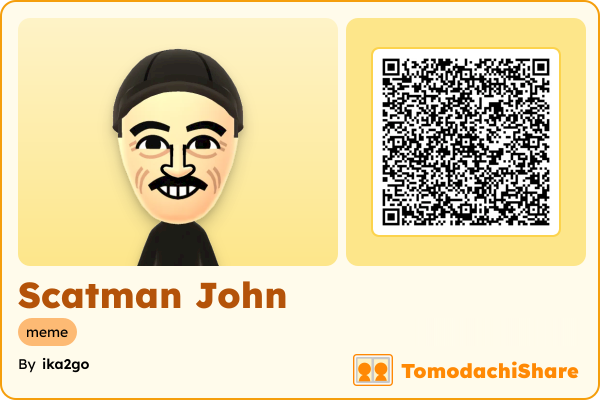 Scatman John, a male Mii  with tags: meme
