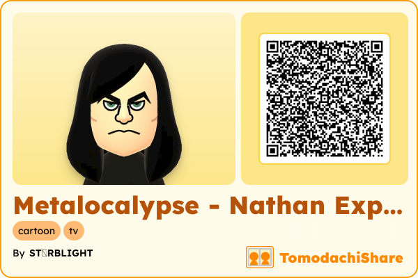 Metalocalypse - Nathan Explosion, a male Mii  with tags: cartoon, tv