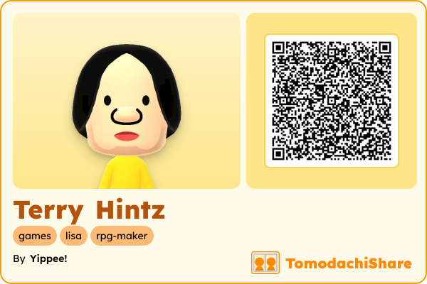 Terry Hintz, a male Mii  with tags: games, lisa, rpg-maker