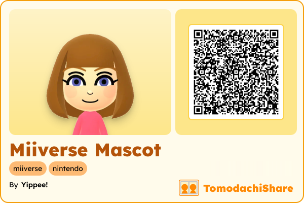 Miiverse Mascot, a female Mii  with tags: miiverse, nintendo