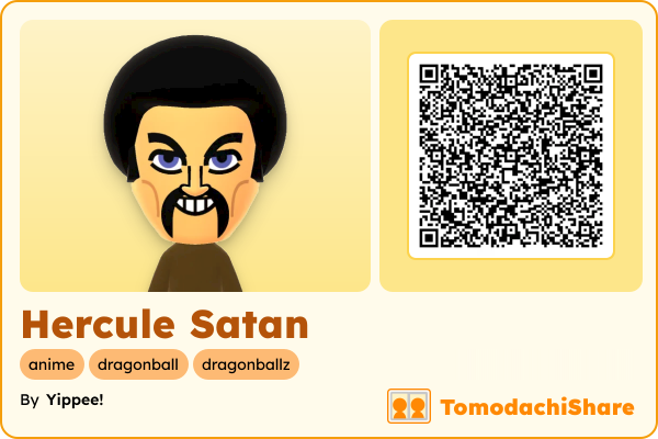 Hercule Satan, a male Mii  with tags: anime, dragonball, dragonballz