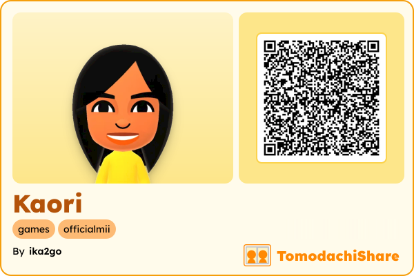 Kaori, a female Mii  with tags: games, officialmii