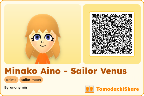 Minako Aino - Sailor Venus, a female Mii  with tags: anime, sailor-moon