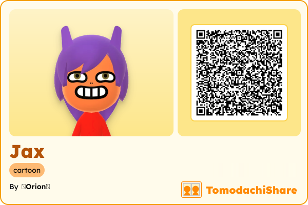 Jax, a male Mii  with tags: cartoon