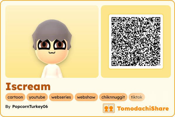 Iscream, a female Mii  with tags: cartoon, youtube, webseries, webshow, chiknnuggit, tiktok