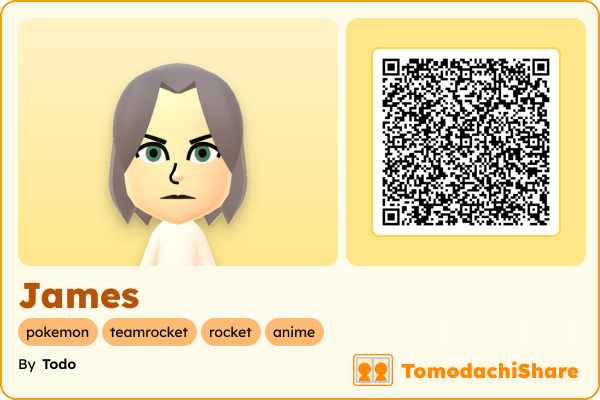 James, a male Mii  with tags: pokemon, teamrocket, rocket, anime
