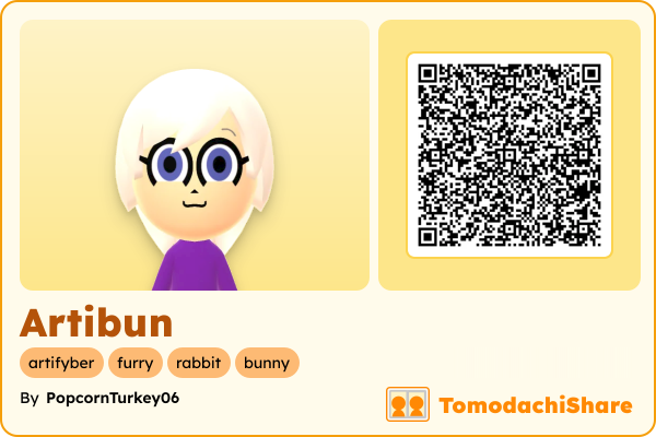 Artibun, a female Mii  with tags: artifyber, furry, rabbit, bunny