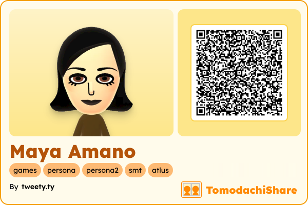 Maya Amano, a female Mii  with tags: games, persona, persona2, smt, atlus