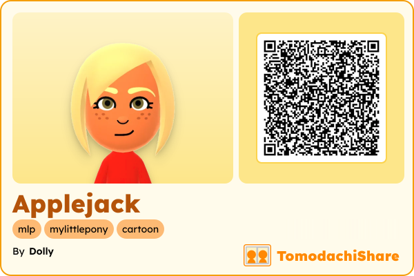 Applejack, a male Mii  with tags: mlp, mylittlepony, cartoon