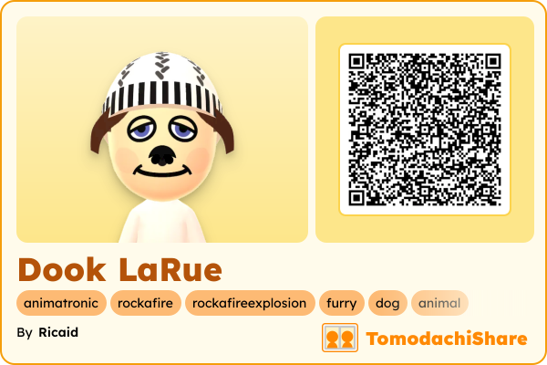 Dook LaRue, a male Mii  with tags: animatronic, rockafire, rockafireexplosion, furry, dog, animal