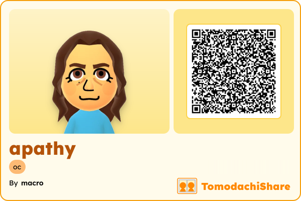 apathy, a female Mii  with tags: oc