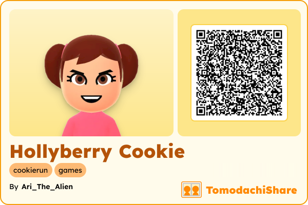 Hollyberry Cookie, a female Mii  with tags: cookierun, games