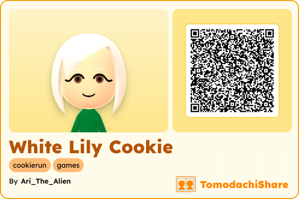 White Lily Cookie, a female Mii  with tags: cookierun, games