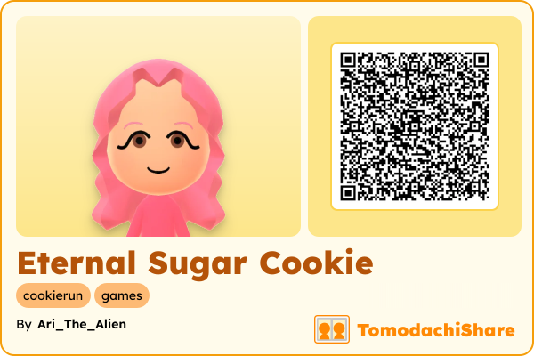 Eternal Sugar Cookie, a female Mii  with tags: cookierun, games