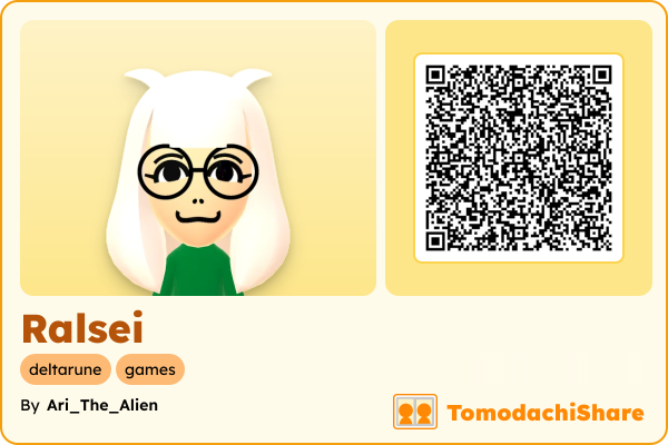 Ralsei, a male Mii  with tags: deltarune, games